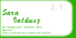 sara valkusz business card